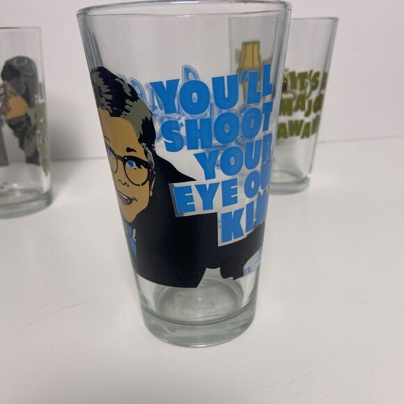 A Christmas Story Pint Glasses Set 3 Leg Lamp Tongue On Ice You’ll Shoot Eye Out - Picture 5 of 9